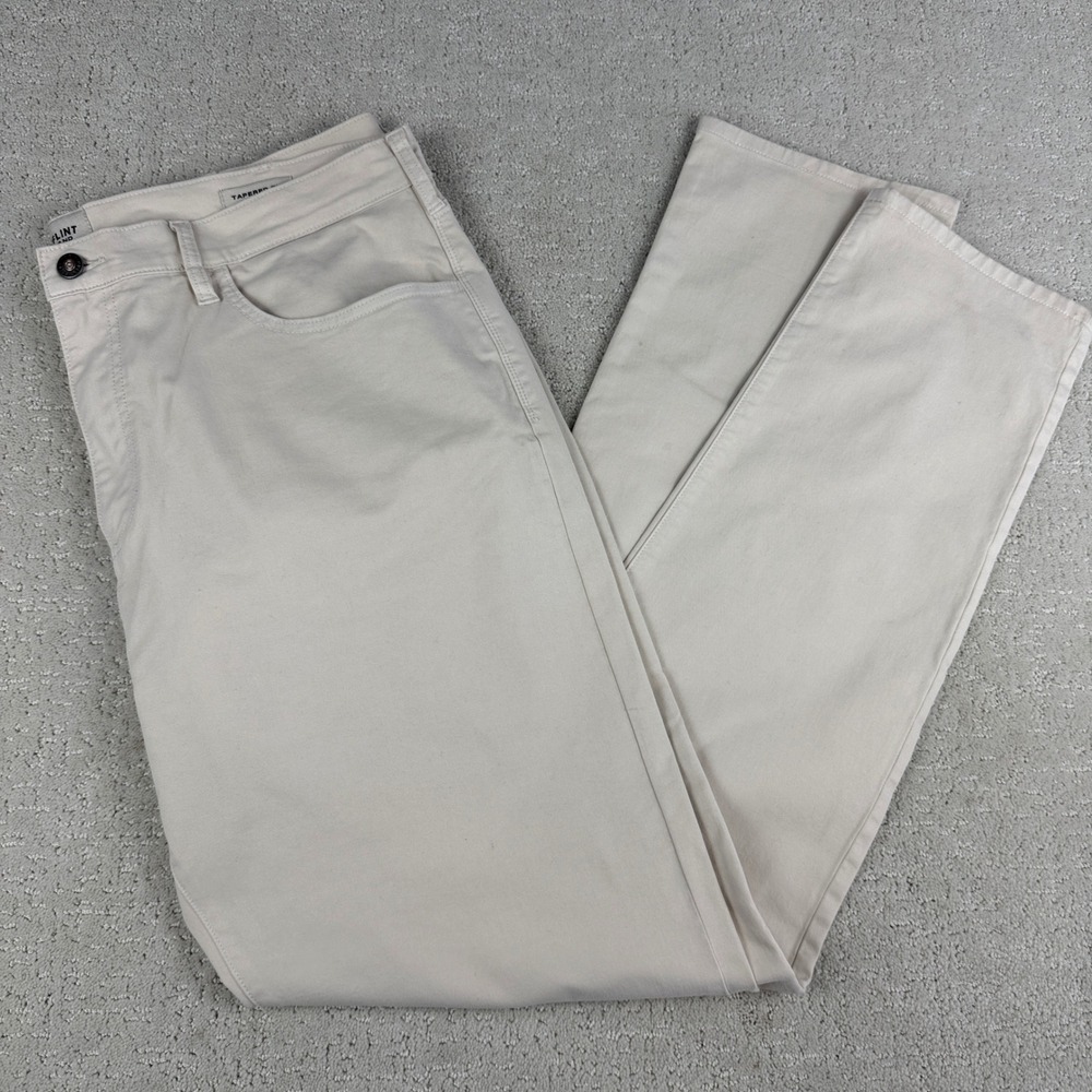 Huckberry Flint & Tinder 365 5-Pocket Pants Mens 38x34 Salt Cream Tapered Fit